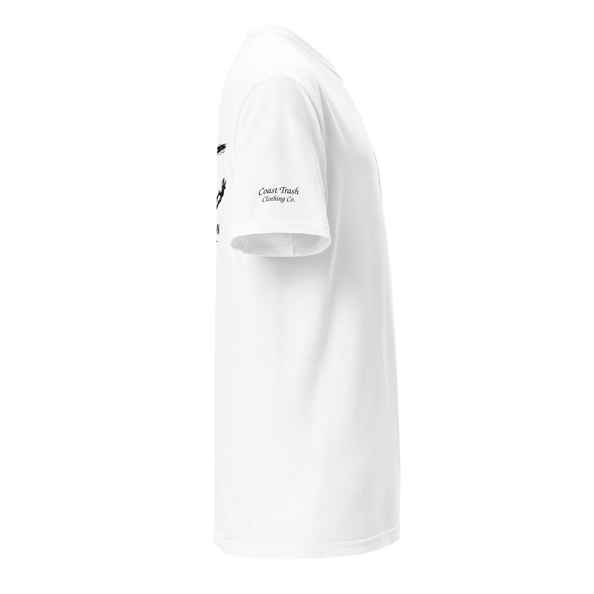 White Sometimes Motivation Finds You Orca Pocket Tee, right view