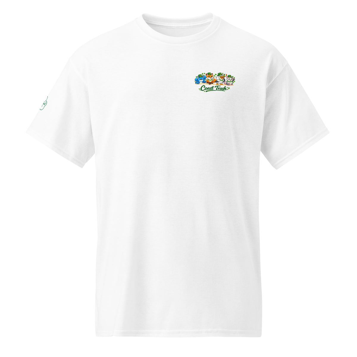 White I’m Not Short St. Pat’s Tee, four-character chest badge with two-eye Ody