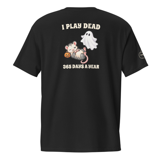 Black Ophelia I Play Dead 365 Pocket Tee, back view